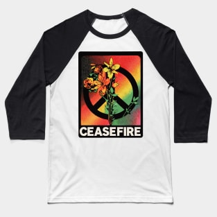 Floral Peace Ceasefire Baseball T-Shirt